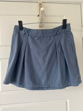 Women's Blue Pleated A-Line Mini Skirt